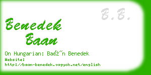 benedek baan business card